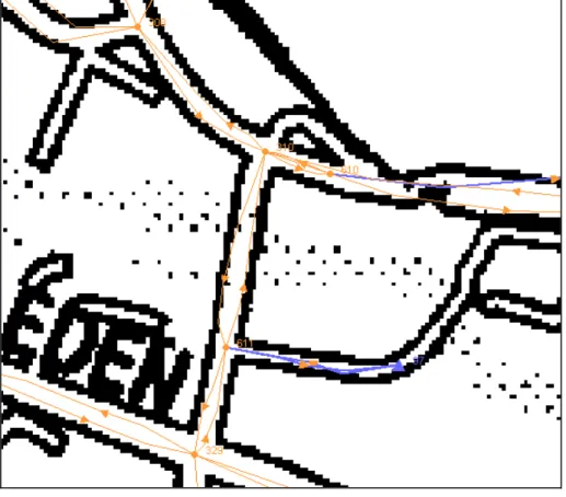 Figur 4  Enkel trafiknätskodning kring Braskens bro. 