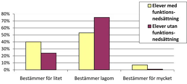 FIGUR 3: Upplevelser av medbestämmande delaktighet fördelad på funktion.  