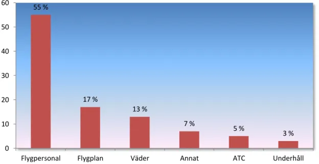 Figur 4: Andelen olyckor per kategori baserat på statestik från Boeing mellan 1995-2005