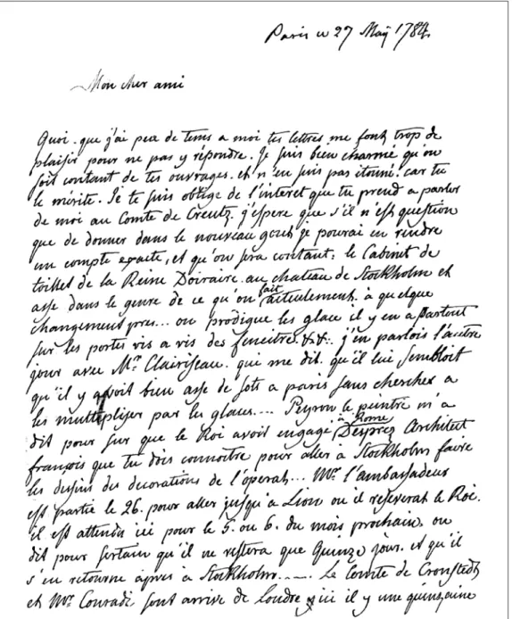 figur 2. Faksimil av  en sida av J.B.  Masre-liez brev.