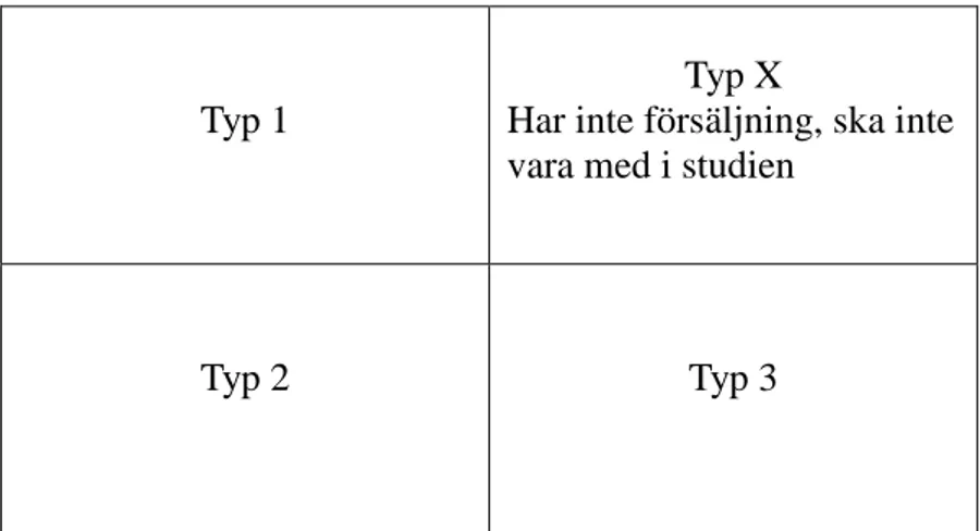 Figur 6 Matris av olika typer av företag som finns verksamma på Internet 