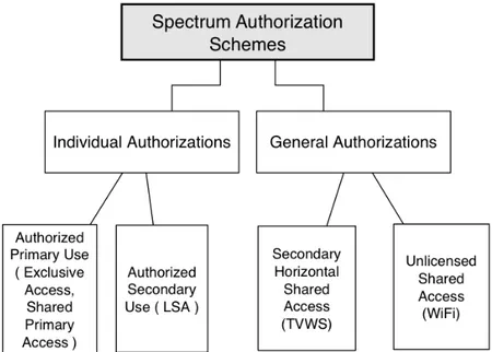 Figure 3.1: Spectrum Authorization Schemes