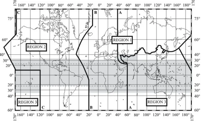 Figure 4.1 shows the ITU Regions.