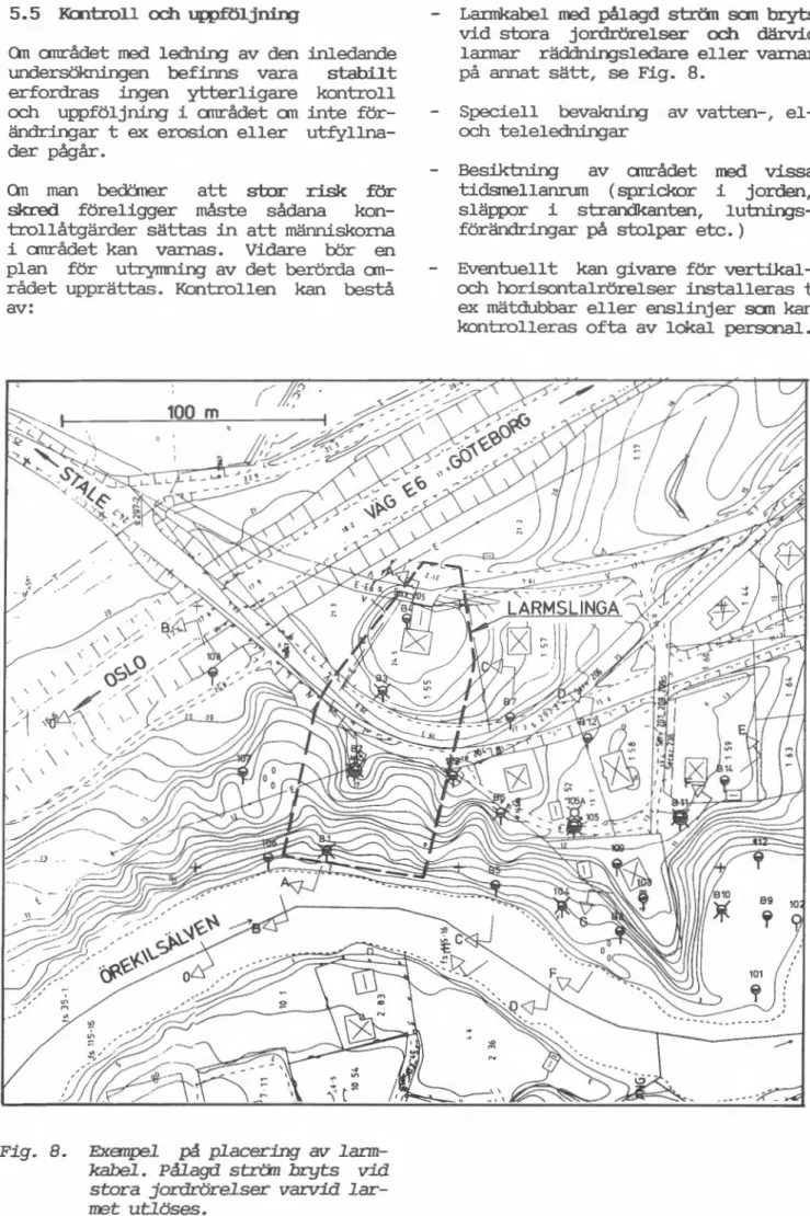 Fig.  8. 	 Exempel  på  placering  av  larm­