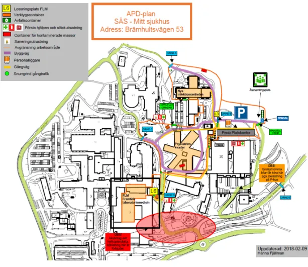 Figur 10. Arbetsplatsdispositionsplan (APD-plan) SÄS 