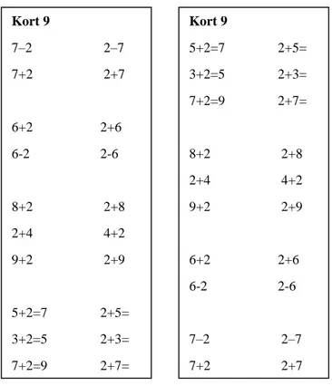 Figur 6: Hur kort 9 var utformat i (a) uppgiftsdesign 1 respektive (b)  uppgiftsdesign 2 