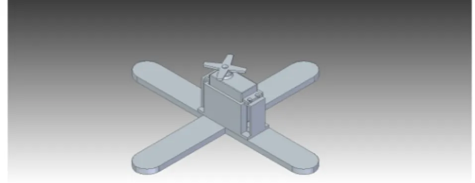 Figure 3.1. The base of the robotic arm. Servo is mounted and fastened with four bolts.