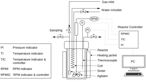 Figure 1. Schematic picture of the experimental set-up used for the catalytic transformation  of wood pulp in batch mode