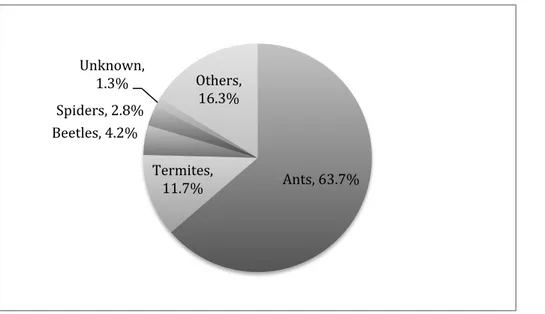 Figure  4.  Contribution  of  prey  categories  to  the  diet  of  frogs  in  a  Bornean  rainforest