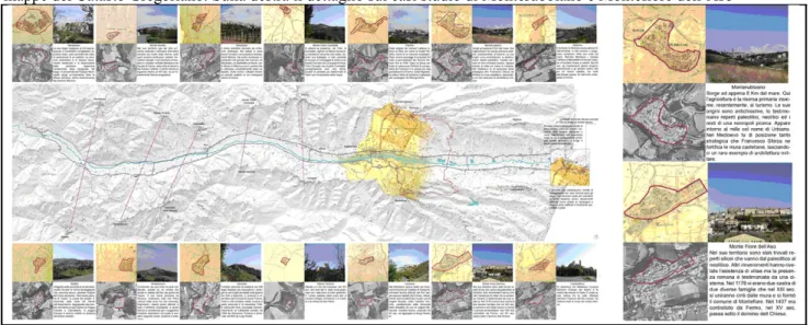 Figura 8. Il sistema insediativo storico permanente all’attuale: confronto della cartografia e delle ortofoto attuali con le mappe del Catasto Gregoriano