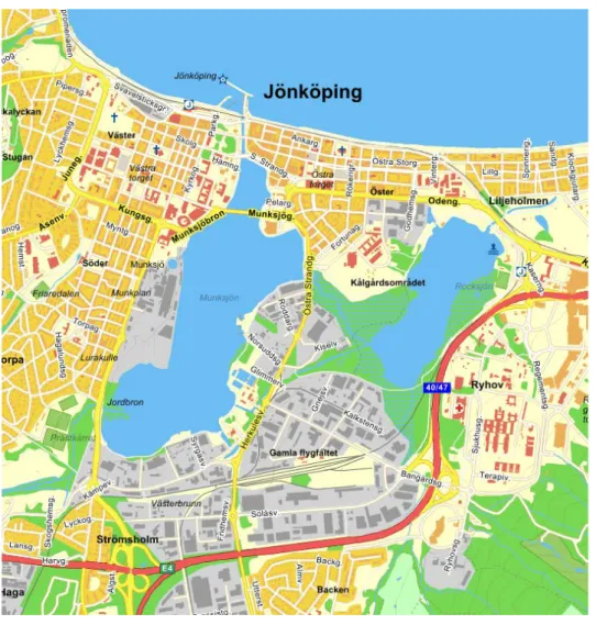 Figur 3. Bild över Jönköpings stadskärna idag (Eniro.se, 2016) 