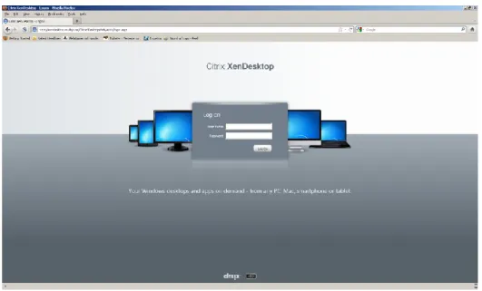 Figur 5 - Citrix DesktopWeb login.