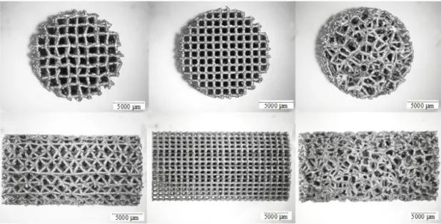 Figure 8. From left to right: Irregular, regular and fully random structure. 