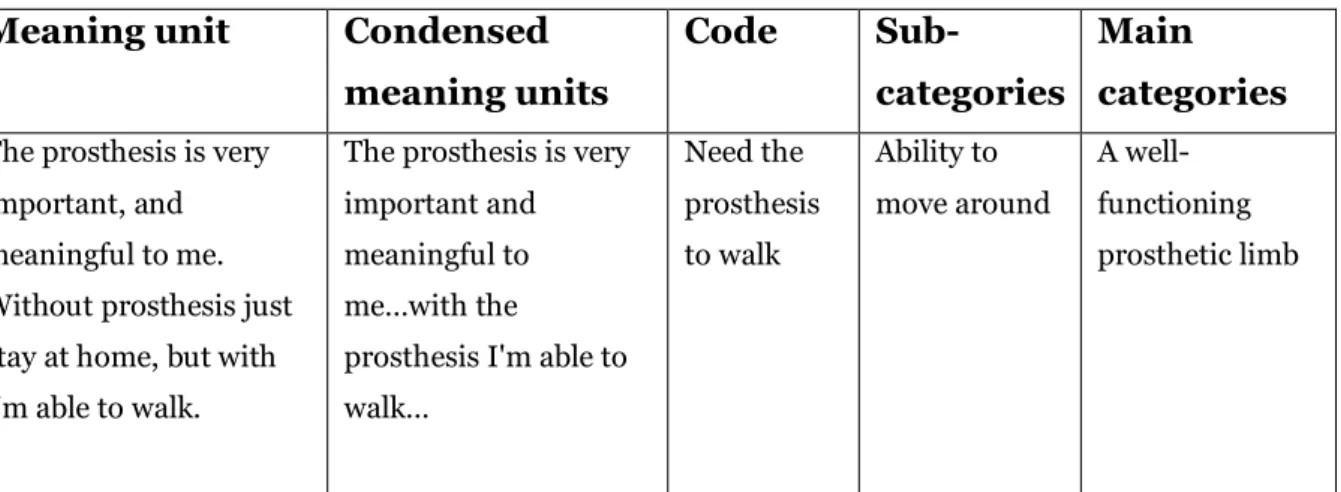 Table 1. Examples of the data analysis process. 