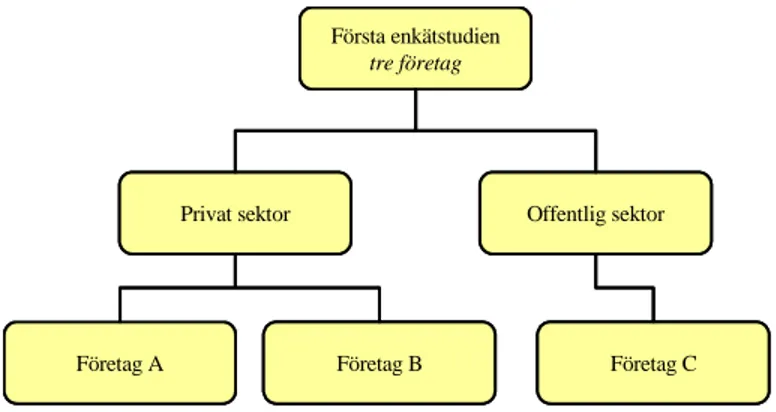 Figur 5.1 Översiktlig bild över första enkätstudien, egen bild  