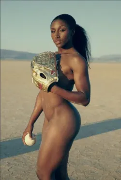 Figure 4. A sexualised version of a  standard softball pose. Source: ESPN  2017.