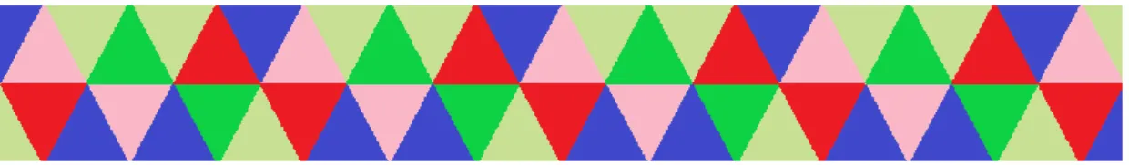 Figur 6: Exempel på tesselering. Geometriska former som upprepas regelbundet utan intervaller
