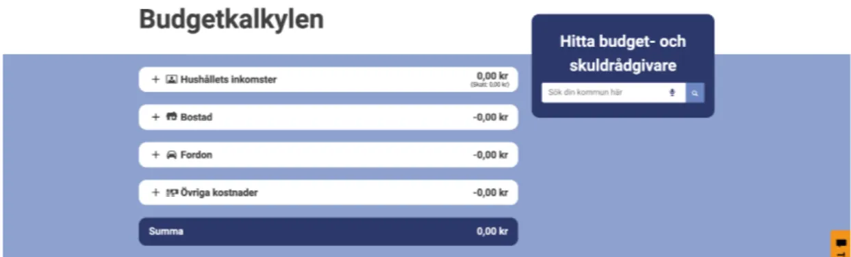 Figur 4. Startsida för den nuvarande tjänsten.  