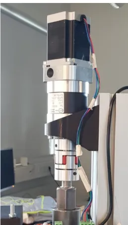 Figure 15: Stepper motor, Gearbox and shaft coupling