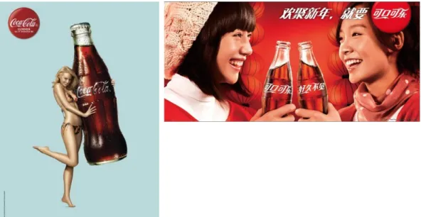 Figur 10. Coca Cola annons anpassade efter individualism och kollektivism [27] [28]. 