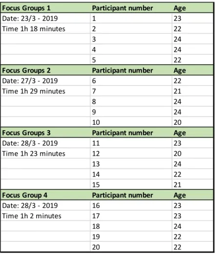 Figure 2: Focus groups participants 