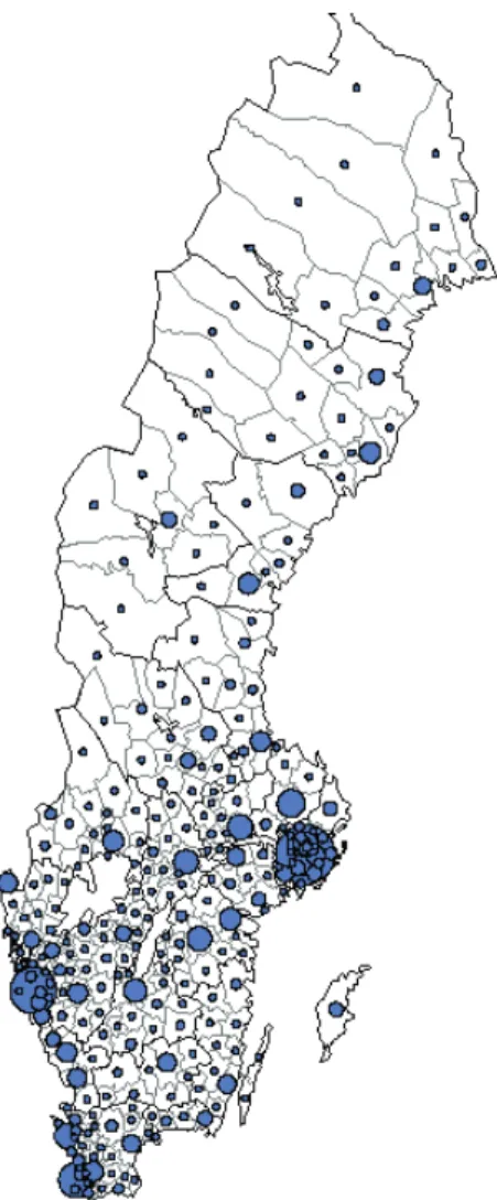 Figure 2: Total retail sales across Swedish regions 