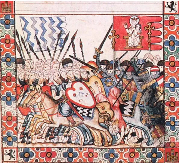 Figur 9 Folio 181, slaget vid Marrakech 1284 (troligen) 90