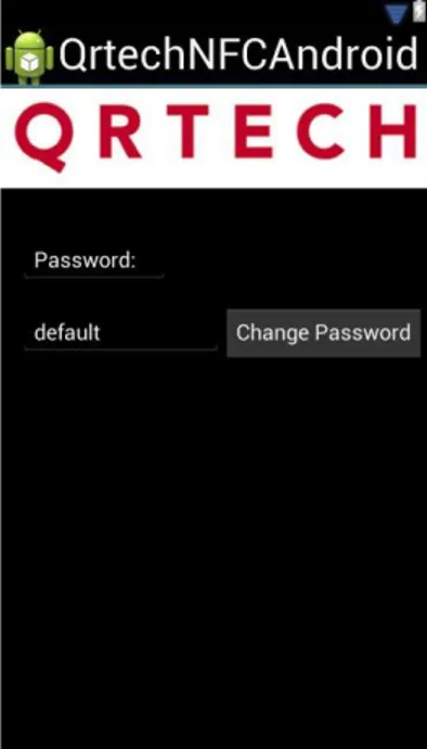 Figur 9. Användarinterface för ”Qrtech NFC Android Demo”. 