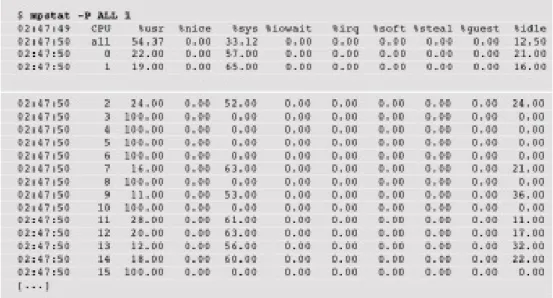 Figure 3.7: Sample output of mpstat in CLI