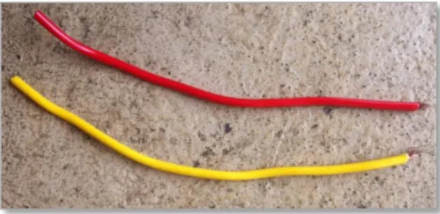 Figure 10.  The red cable is positive and the yellow negative 