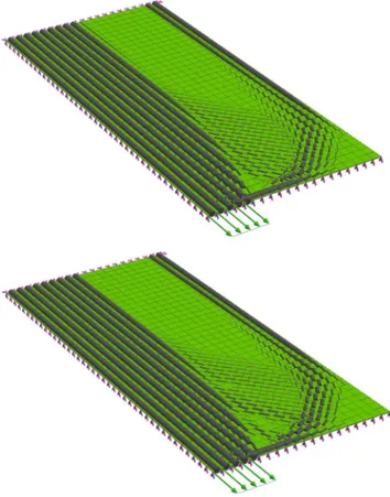 Fig. 4 Zoomed optimal fiber distribution for the upper rectangular membrane in Fig. 3