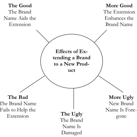 Figure 2.6 – Extending a Brand Name  Source: Adapted from Aaker, 1991, p. 209 