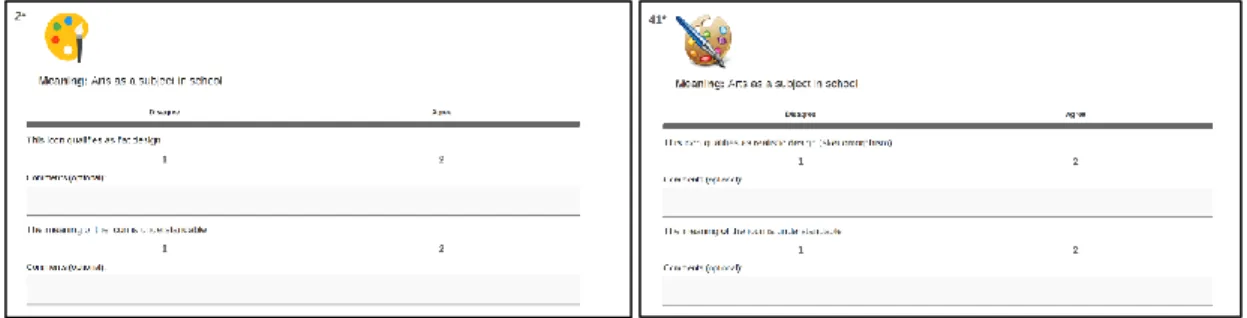 Figure 2: Example of pre-study survey questions 