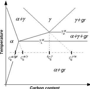 Figure 8: The figure shows differences in ferrite  growth depending on growth directions of the  graphite [36]