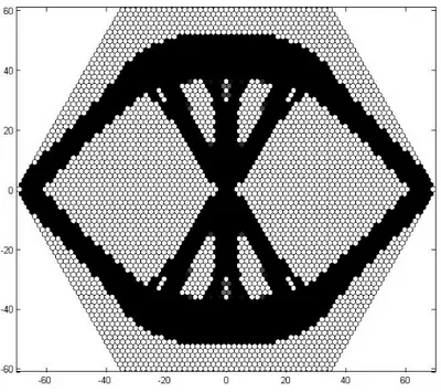 Figure 4.13. Six node hexagonal element; Volume 40%, N = 80 × 80