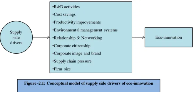 Figure -2.1: Conceptual model of supply side drivers of eco-innovation 