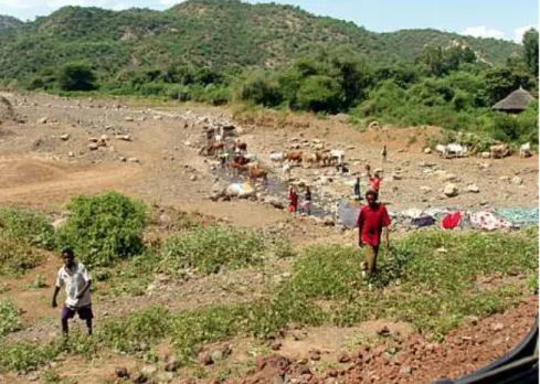 Figur 3. En uttorkad floddal i Etiopien.
