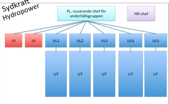 Figur 5: Organisationsstruktur hos Sydkraft Hydropower efter insourcingen. 