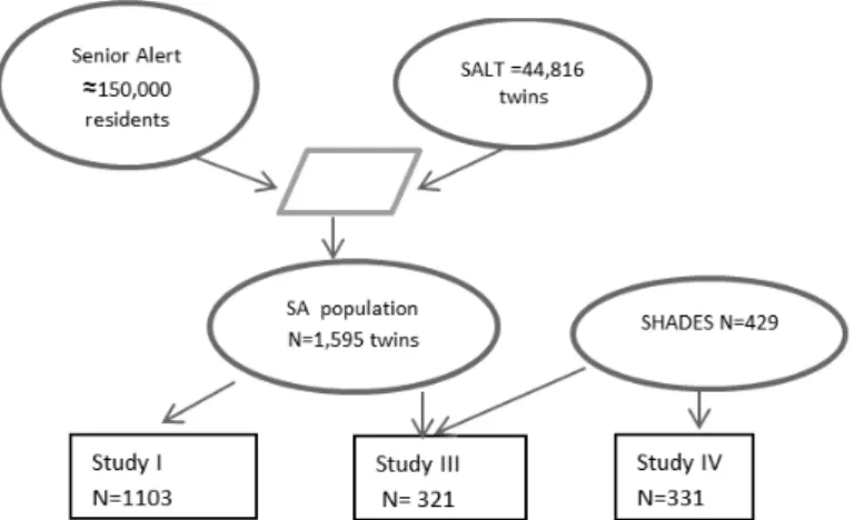 Figure 5. Flow chart showing how the populations were used in the different studies. 