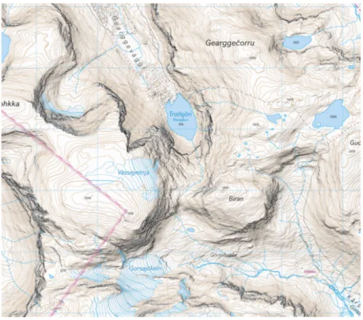 Figure 4: A high alpine Calazo map in Abisko, northern Sweden.