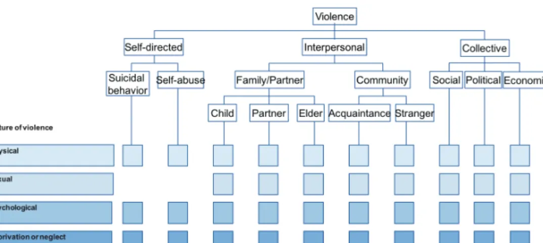 Figure 1: Typology of violence, adapted from WHO report on violence and health (Krug, 2002)