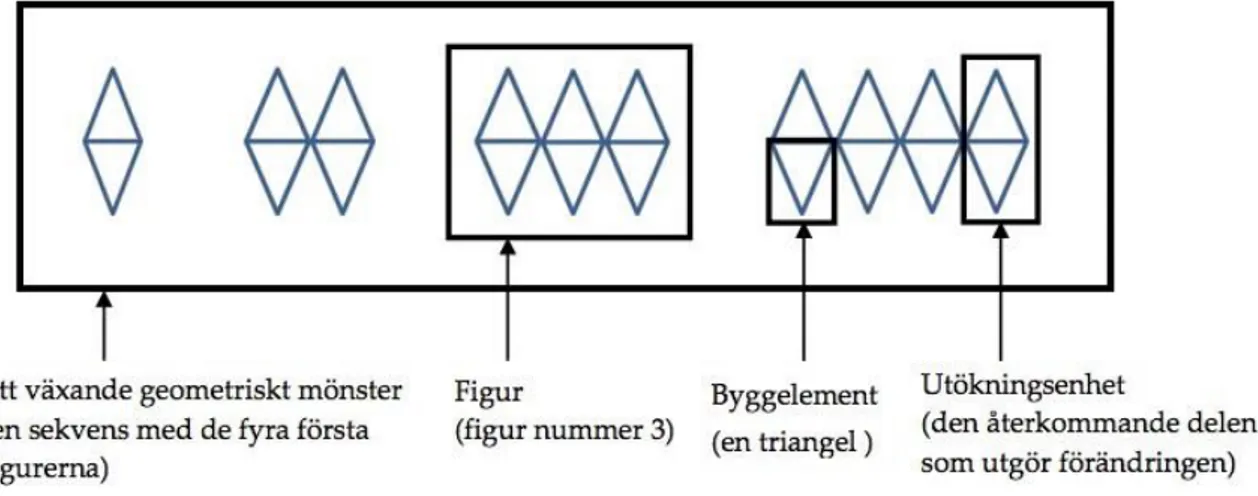 Figur 3.2. Olika komponenter i ett växande geometriskt mönster  (Kerekes, 2015, s. 14)