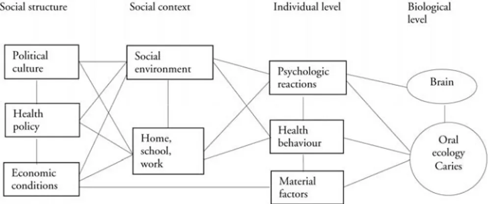 Figure 1. Biopsychosocial model of oral health developed by Holst et al.  16 . 