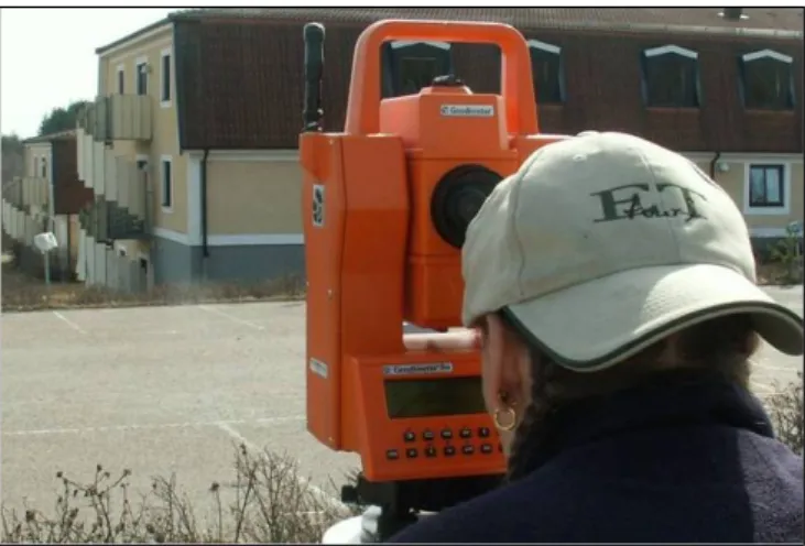 Figur 3: Mätning med Geodimeter 600 Robotic