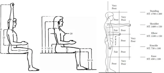 Figure 11 showcases a man and a female sitting with straight backs and legs bent at 90  degrees sitting on a plane surface with shoulders relaxed