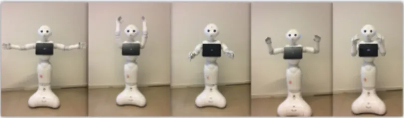 Figure 2: Pepper robot: performing basic arm exercises.