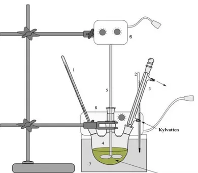 Figur 3 Försöksuppställning för reaktionen. 