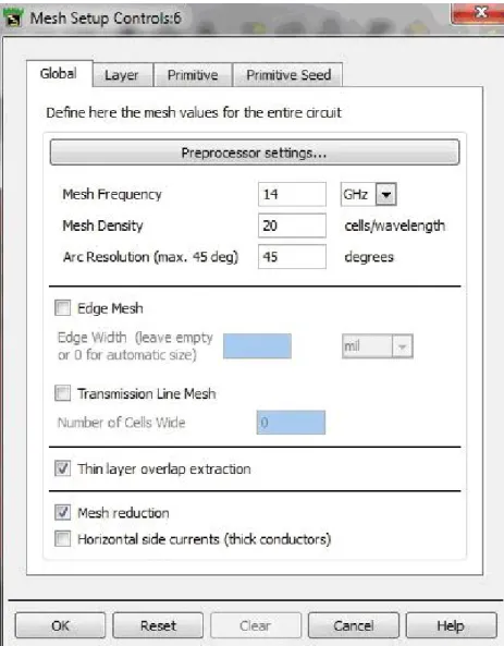 Figure 3.4: The mesh settings in ADS.