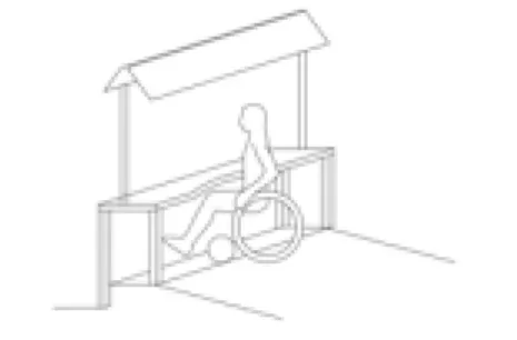 Figur 7: Lekutrusning i höjd till att barn i rullstol kan vara med. Foto: Sandra  Malmberg (2015) 