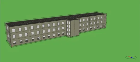 Figur 8 en 3D-modell av kontorsbyggnad 